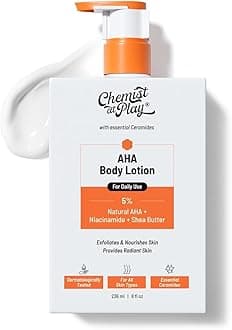 AHA Body Lotion for Dry Skin | Exfoliates Dead Skin, Deeply Nourishes & Boosts Radiance | With 5% Natural AHA, Niacinamide & Shea Butter | Skin Brightening & Moisturising Lotion- 236ml