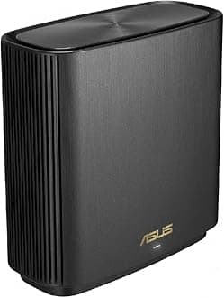 – Asus Xt8 Wifi Ax6600 Tri Band Mesh Wifi 6 System, Whole House Coverage Up To 5500 Sq Ft And 6+ Bedrooms, Pack Of 1 Black, 90Ig0590-Mo3G10, Zenwifi-Ax-Xt8 / Asus Zenwifi Ax (Xt8), 1 Pack Black