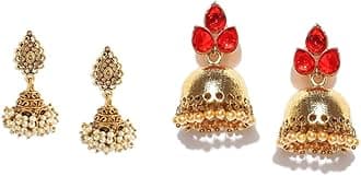 Zaveri Pearls Antique Gold Tone Traditional Jhumki Earring For Women-ZPFK7450