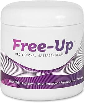 Free-Up Professional Massage Cream, Fragrance-Free, Great Glide, Lubricity, Tissue Perception, Perfect for Physical Therapy, Massage Versatile, Non-Greasy, 16 Oz Jar