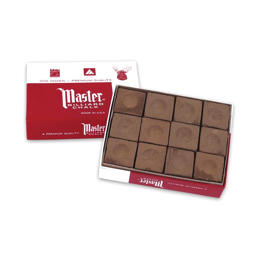 Master Billiard/Pool Cue Chalk Box, 12 Cubes