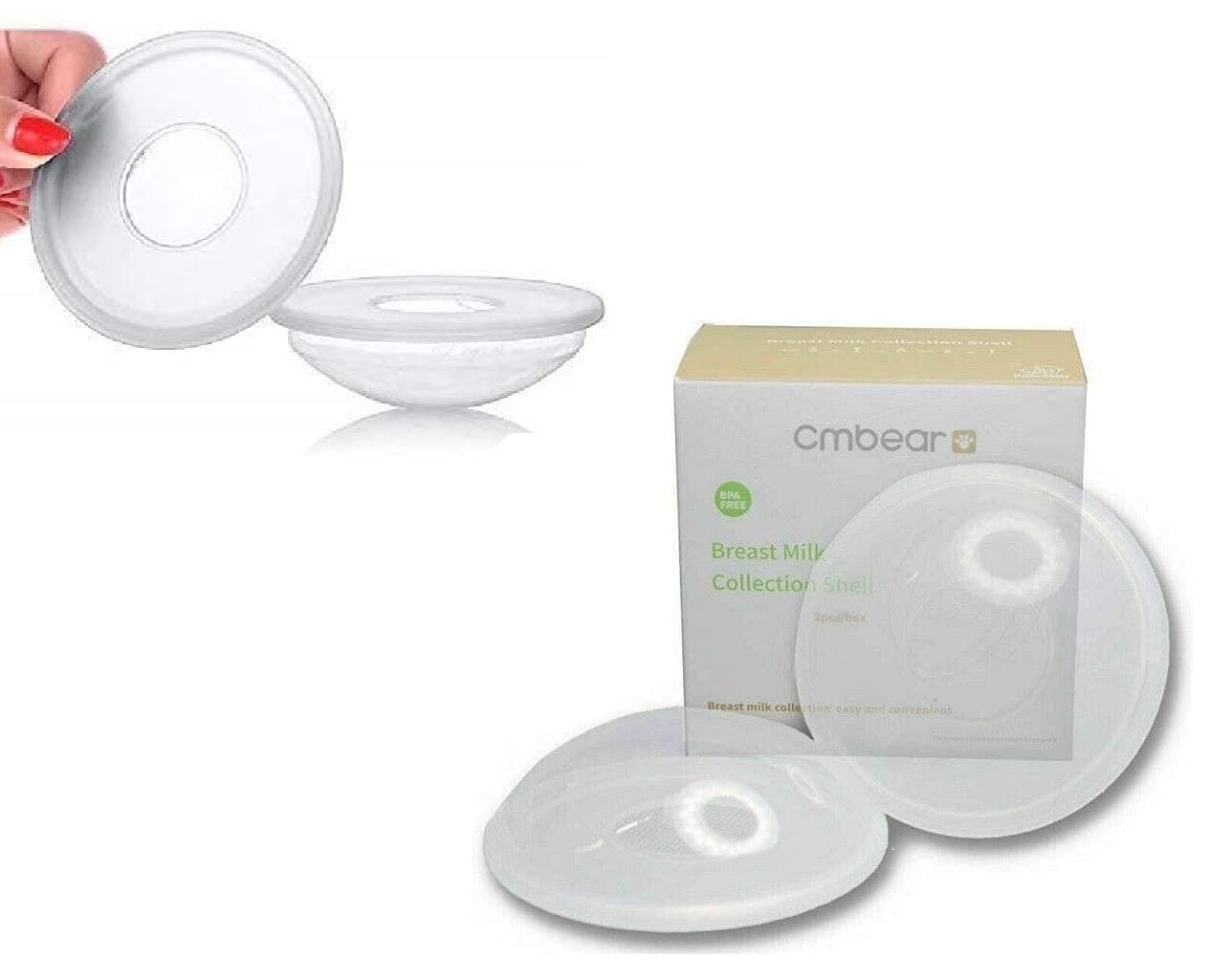 Breast Shells Milk Collector Leaking Storage Collection Shell Nursing Mom for Breastfeeding Nipple Cups Reusable Washable(2 Pack)