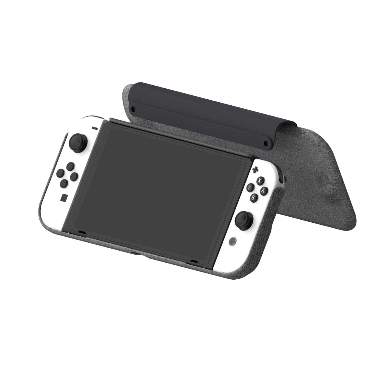 GENKI Force Field OLED - Dual Magnetic Flip Case for Switch OLED, Protective Vegan Leather Exterior with Built-in Ergonomic Grips