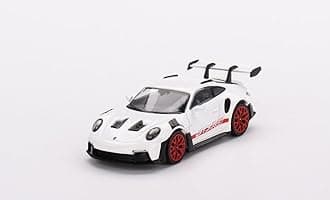 Truescale Miniatures True Scale Model Car Compatible with Porsche 911 (992) GT3 RS White with Pyro Red Accent Package 1/64 Diecast Model Car Mini GT MGT00630