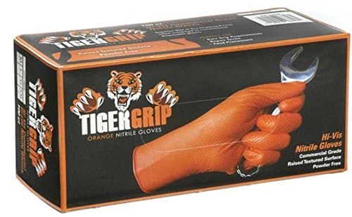 Tiger Grip Orange Nitrile Gloves - Large - 4 Boxes/400 Gloves