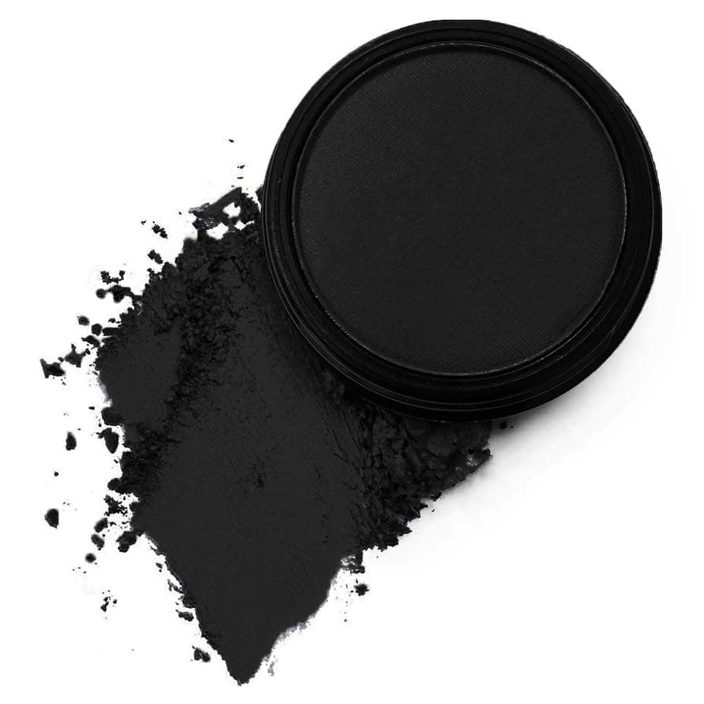Matte Black Single Eyeshadow Palette, Pressed Powder Eye Shadow, Smooth Eye Black Powder Makeup, High Pigment Long Lasting Vegan & Cruelty Free, 202# Black