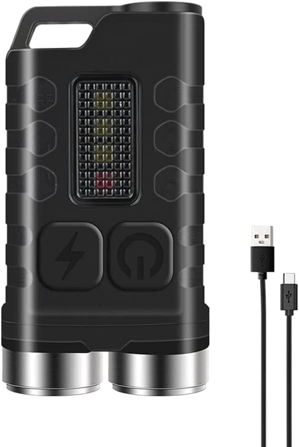 Goreem Mini LED Flashlight,900 Lumens strong light keychain flashlight,portable Pocket lamp waterproof with 5 brightness 4 color light source,for camping and hiking lighting,Black