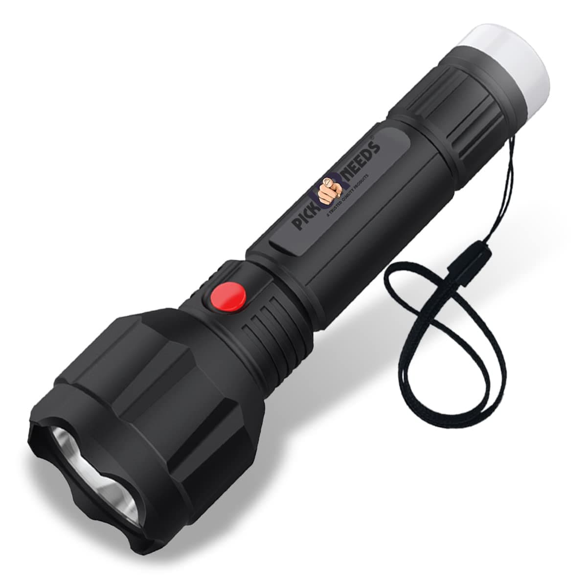 Dual Mode Power Full Led Rechargeable Torch With Small Back Light Up To 400 Meter Range Torch Emergency