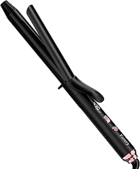 Long Barrel Curling Iron 1 Inch, Ceramic Curling Iron for Thin Hair, Infused Argan Oil & Keratin, Long Lasting Styling, 11 Adjustable Temp, Include Clips & Silicone Pad