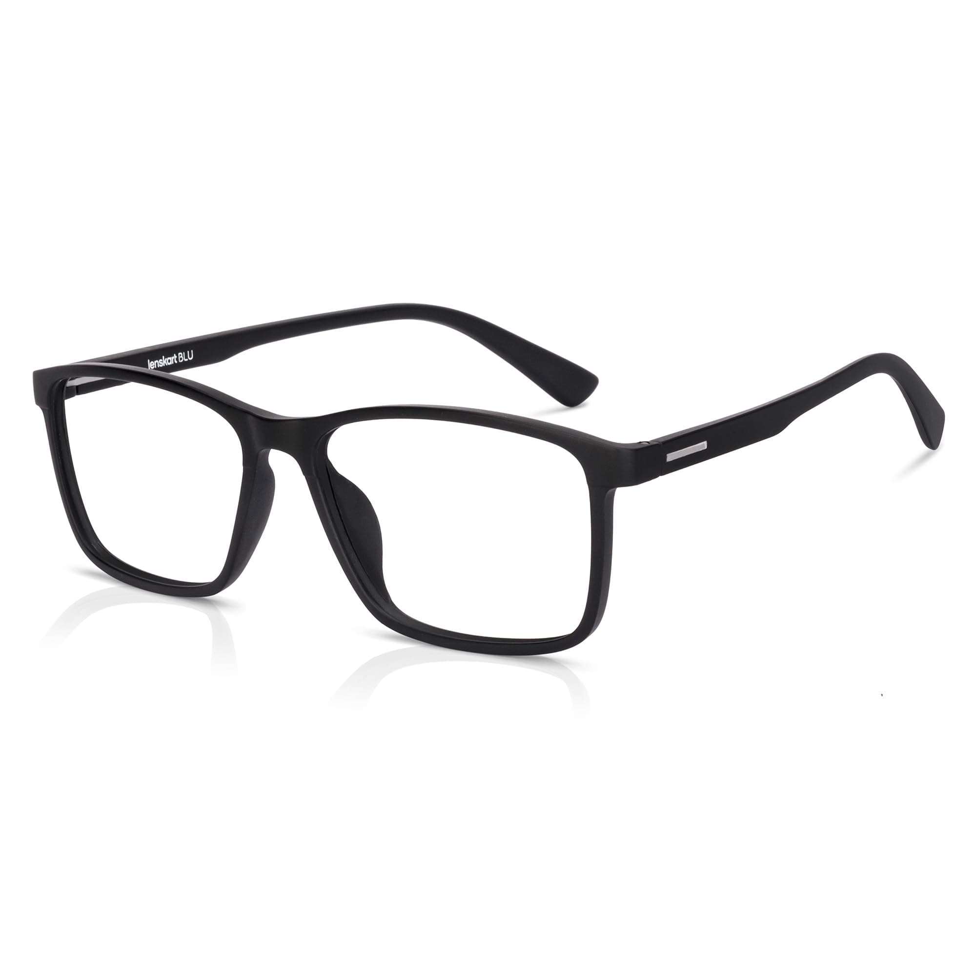 | Zero Power Blue Cut Computer Glasses | Anti Glare, Lightweight & Blocks Harmful Rays | UV Protection Specs | Men & Women | Medium | LB E13738