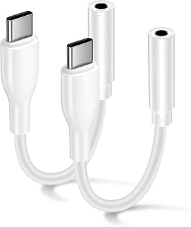 Samsung S24 S25 USB Type C to 3.5mm Headphone Jack Adapter for Samsung Galaxy A17/A16/A36/A56/A15/A55/S24 Ultra/S23/S22/S21/S20,2Pack USB C to Aux Audio Jack Adapter Dongle Cable Cord for iPhone 16/15