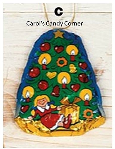 Assorted Solid Milk Chocolate Christmas Tree Ornaments - 10 Pcs