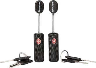 2 Pack TSA Approved Luggage Locks with Keys for Travel – Flexible Ultra Secure Mini Key Padlock & Metal Zinc Alloy Material – Black
