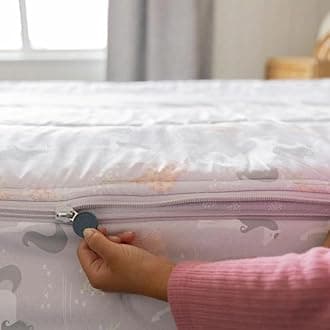 Beddy's Fairytale Unicorn Girls Durable Zipper Bedding for Kids, Bed in a Bag, Purple Sheets & Comforter with Unicorns Design, Includes Pillowcase & Pillow Sham Easy to Make & Wash