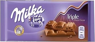 Milka Triple Chocolate Cocoa Bar Pouch, 90 Grams, Pack of 1