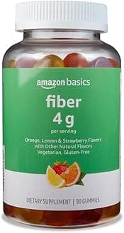 - Amazon Basics Soft Fiber Gummies for Digestive Health and Regularity, Orange, Lemon & Strawberry Flavors, 90 Count, Pack of 1 (Previously Solimo)