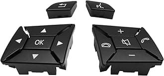 Compatible with Mercedes Benz Steering Wheel Buttons Replacement A B W246/C Class W204/E W207 W212/GLK X204/CLA W117/CLS W218/SLK SLC W172, Steering Wheel Button Cover for Mercedes Benz(Black)
