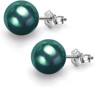 HighSpark925 Silver Classic Pearl Earrings for Women | 92.5 Sterling Silver & Brilliant Lustre Pearls | Lovely Gift for Women