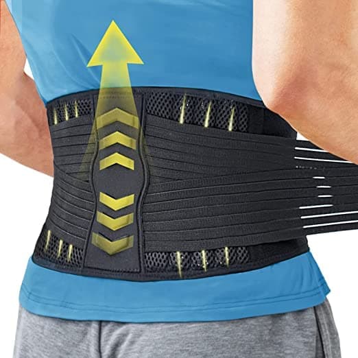 IMMU Men Women Back Support Belt for Heavy Lifting Sciatica Scoliosis Herniated Disc with Lumbar Pad - Adjustable Lumbar Support Belt Breathable size-L30.7"-37.4")