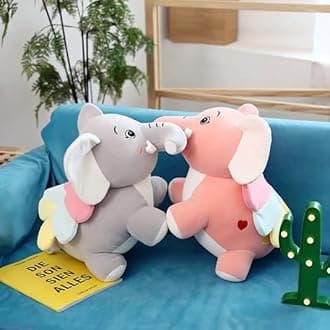HUG 'n' FEEL SOFT TOYS – Cute Elephant 35cm Soft Toy Plush Toy | Big Stuffed Animal | Ultra Soft, Huggable & Cuddly Gift for Kids, Girls, Boys | Perfect for Birthday, Valentine’s Day