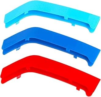 Zufoty 3PC Car Grille Inserts, Automotive M-Colored Trim Strip Mesh, ABS Snap-on Front Mid-Grid Grill Trims for BMW 2013-2019 F30 F35 3 Series 11-Beam Grille