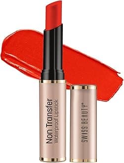 Swiss Beauty Non Tranfer Lipstick Long Stay & Smooth, Orange-Red, 3G Matte Finish