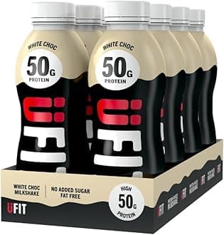High 50g Protein Shake - White Chocolate Flavour - No Added Sugar - Low in Fat - Ready to Drink - Pack of 8 x 500ml (Packaging May Vary)