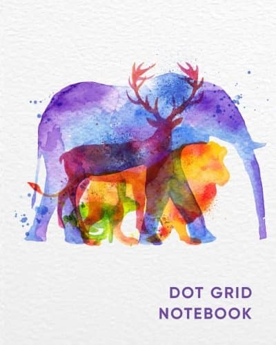 Dot Grid Notebook: 110 Dot Grid pages, Dots spaced 5mm apart (Animals cover)