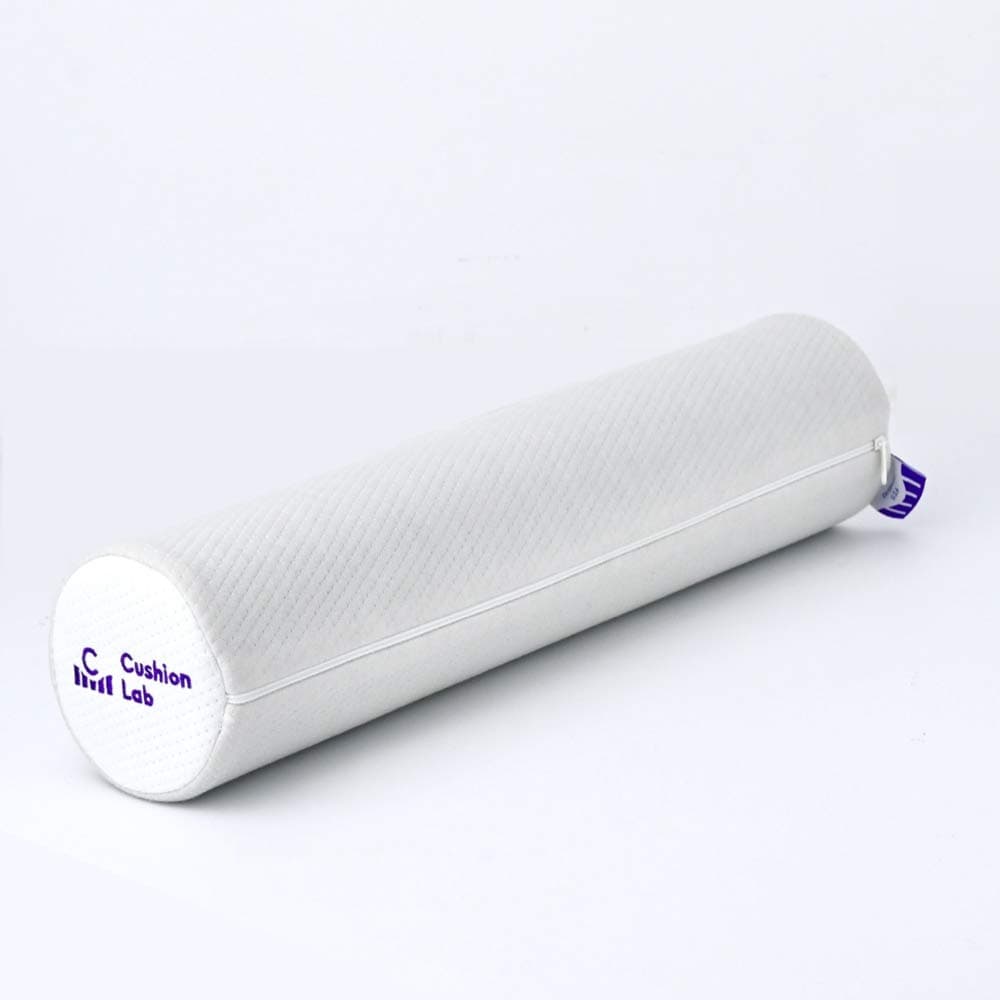 Roll Pillow for Neck Relief - Extra Dense Memory Foam Round Cylinder Bolster for Cervical Support, Spondylosis, Neck Pain Relief, & Spine Lumbar Traction - Washable Cover & Travel Bag