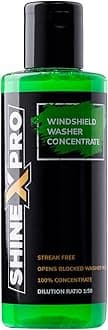 - ShineXPro 200mL Windshield Washer Fluid For Car - Car Windshield Cleaner Liquid In Concentrate Form (20mL Enough For 1L Tank) - Get A Streak Free Finish With Our Car Wiper Liquid