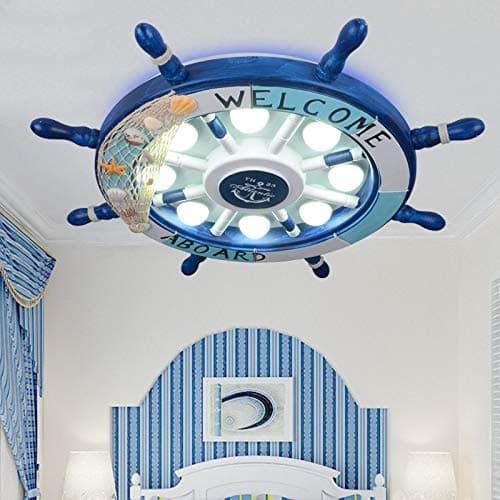 LITFAD Modern Ceiling Light 25" Rubber Design Nautical Style Flushmount Pendant Light in Blue Finish for Kid's Bedroom,Children's Room,Kids Bedroom,UL Listed