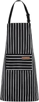 ECVV Heavy Duty Canvas Work Apron, Full Body Workwear Apron with Adjustable Straps and Large Pockets for Men Women, Shop Apron Wood Working Gits for Men