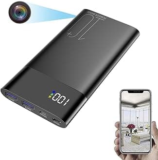 TECHNOVIEW WiFi Power Bank Security Camera H10 Plus, 1080P HD Audio Video Recording Indoor Camera with Real Time Remote Control, Night Vision, Motion Detection