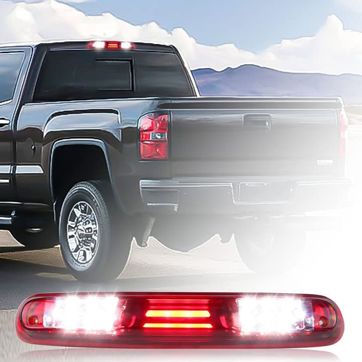 Fit for 2007 2008 2009 2010 2011 2012 2013 Chevy Silverado/GMC Sierra 1500 2500 3500 HD Rear Roof Center LED Third 3rd Brake Cargo Light Assembly High Mount Brake Tail Light