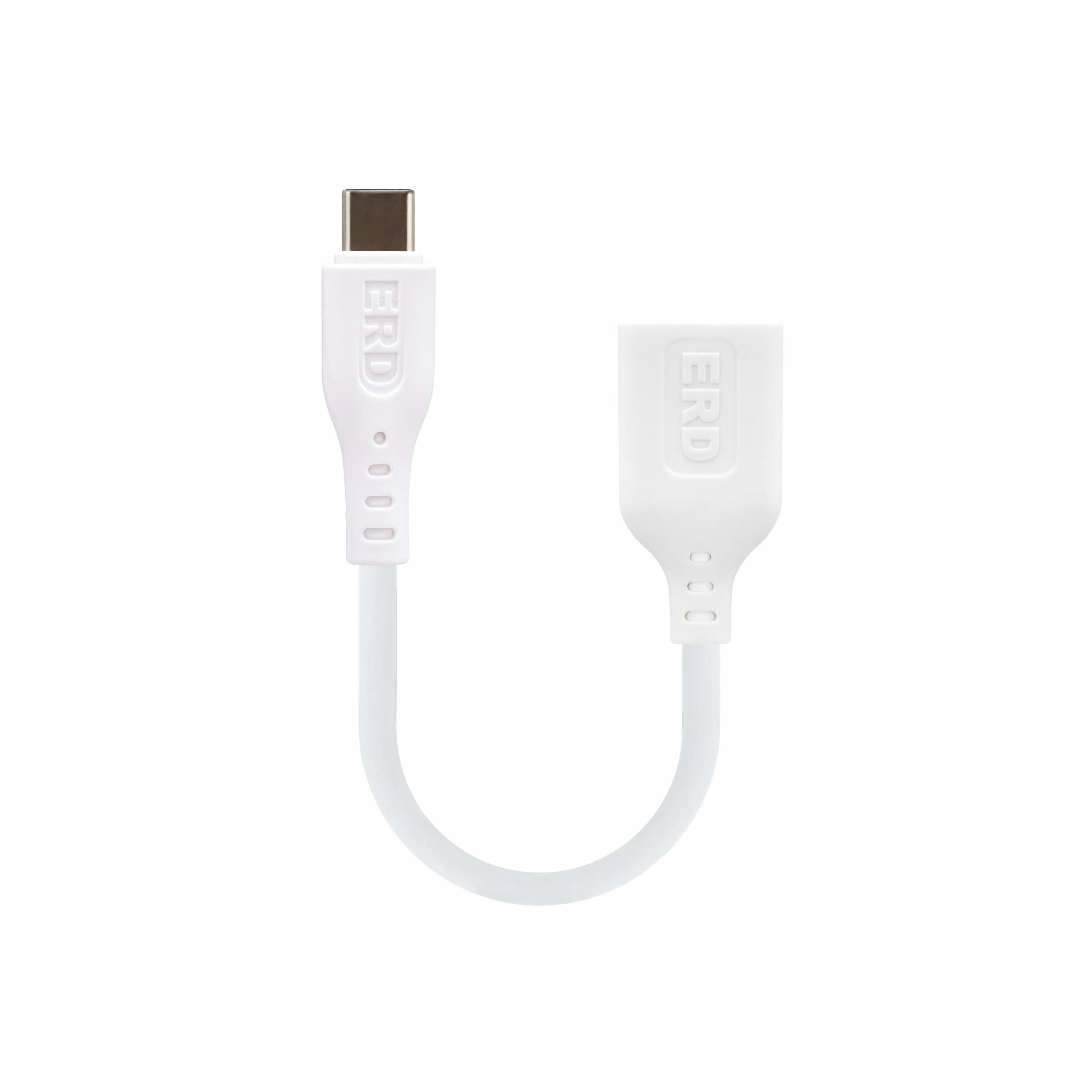 ERD UC-206 USB A to Type-C OTG Cable for Data Syncing Male-Female Adapter Compatible with All C Type Male-Female Adapter | Supported Mobile Smartphone and Other Devices (5 Inches) White