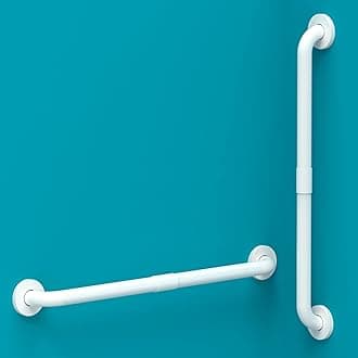 Dual Pack 1-1/4 x 24 inches ADA Stainless Steel Bath Grab Bar, 500lbs Loading Capacity, White