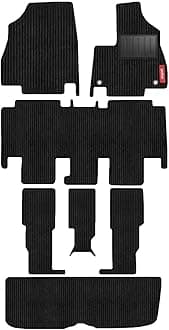 Elegant Vinyl Cord Black Custom Fit Car Mat Compatible with Toyota Innova Hycross (7 and 8 Seater)