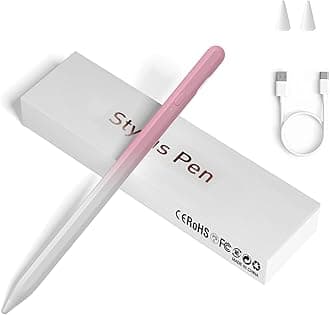 Stylus Pens for Touch Screens, Universal Fine Point iPad Pencil with Magnetic Adsorption Compatible with iPhone/iPad/Samsung/Android/Tablet & Other Touch Screens (White Gradient Pink)