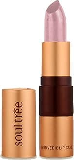 SoulTree Ayurvedic Lipstick - Shiny Blush 555, 4gm | Creamy Texture | Enriched with Organic Ghee & Almond Oil | Moistured & Nourished Lips | 4gm