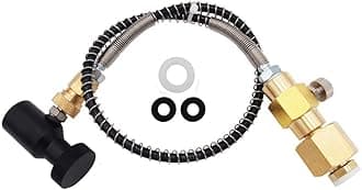 Soda Machine CO2 Cartridges Refill Exchange Adapter Bottle Connector CO2 Tank Soda Maker Accessories with Hose for Filling Soda Machine CGA320 Tank