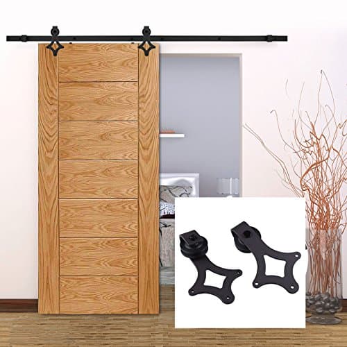 Sumder 6.6 FT Rustic Dark coffee Sliding Barn Door Hardware Kit