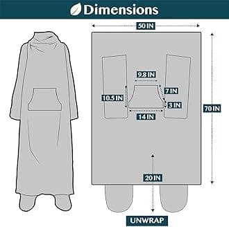 PAVILIA Fleece Blanket with Sleeves, Foot Pockets for Women Men Adults, Plush Wearable Blanket Throw Wrap, Warm Snuggle Blanket Robe, Cozy Gift Ideas Wife Mom, Snowman Gray