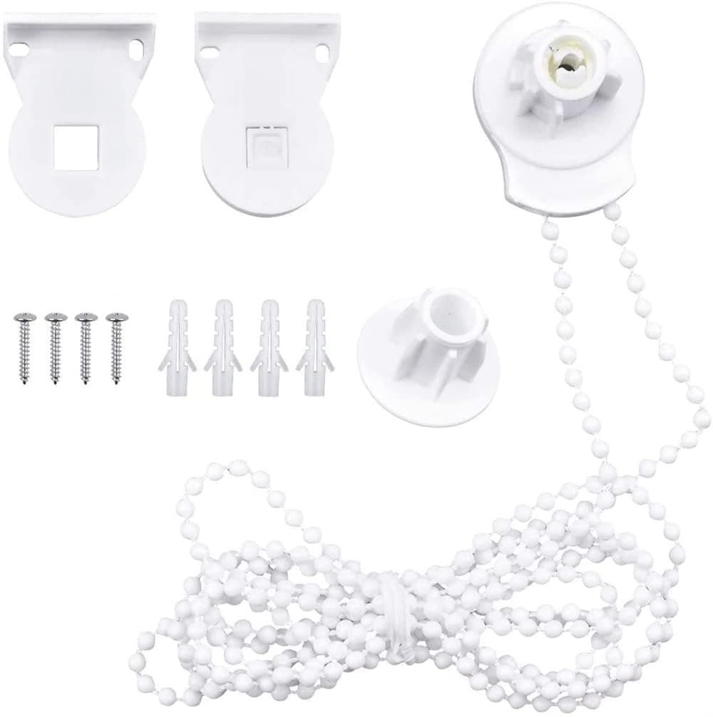 Roller Blind Fittings, 25mm Roller Blind Brackets, Plastic Rolling Blind Replacement Repair Kit, Curtain Roller Accessories with Beaded Chain Screws for Windows