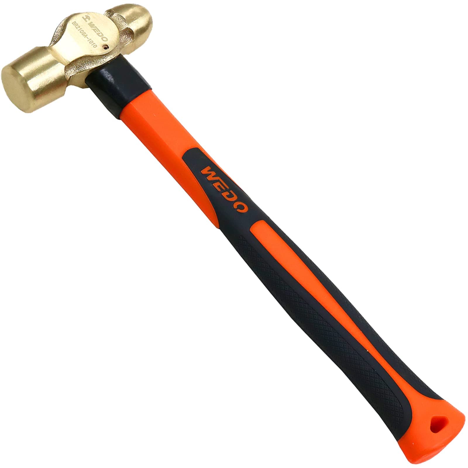 WEDO Brass Ball Peen Hammer with Fiberglass Handle,Ball Pein Hammer, 1/2lb, 280mm, 11"