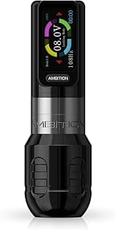 Ambition Zetton Wireless Tattoo Machine with 2400mAh Touch Buttons LED Digital Display Rotary Tattoo Machine Cartridge Battery Pen with Brushless Motor Straight Drive Bar for Tattoo Artist