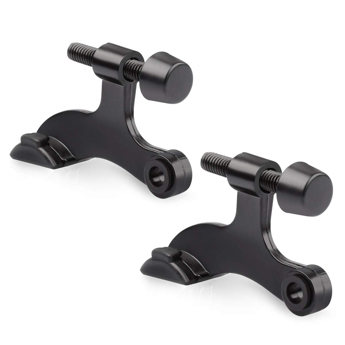 2 Pack Hinge Pin Door Stopper Black - Adjustable Heavy Duty Hinge Pin Door Stop with Black Rubber Bumper Tips