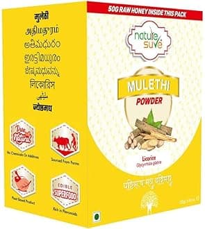 Nature Sure Mulethi Powder 100g with Raw Honey 50g, Yashtimadhu Powder for Face, Hair, Skin, Weight - Pack of 1
