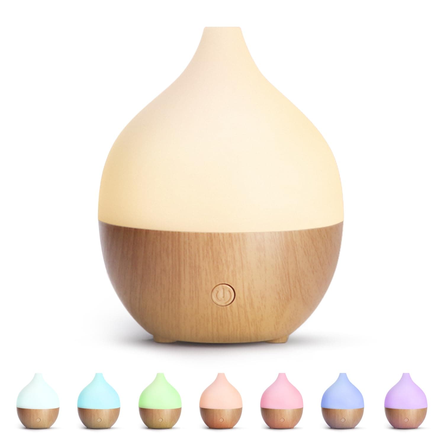 Essential Oil Diffuser, 100ml Small Aromatherapy Ultrasonic Cool Mist Humidifier with Warm White Lights, Auto Shut-Off Function, for Office Home