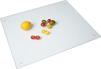 Phore Tempered Glass Cutting Board for Kitchen, Dishwasher Safe, Clear Cutting Board for Countertop, Scratch Resistant, Heat Resistant, Shatter Resistant (20"x16", Clear)
