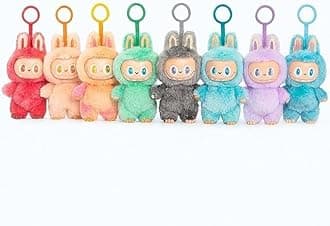 Labubu Doll Birthday Gift Cartoon Character Toy Action Figure Labubu, Collectible Toys Home Decorations, labubu Keychain | Soft & Cuddly Doll with Metal Ring - Random Design Figures